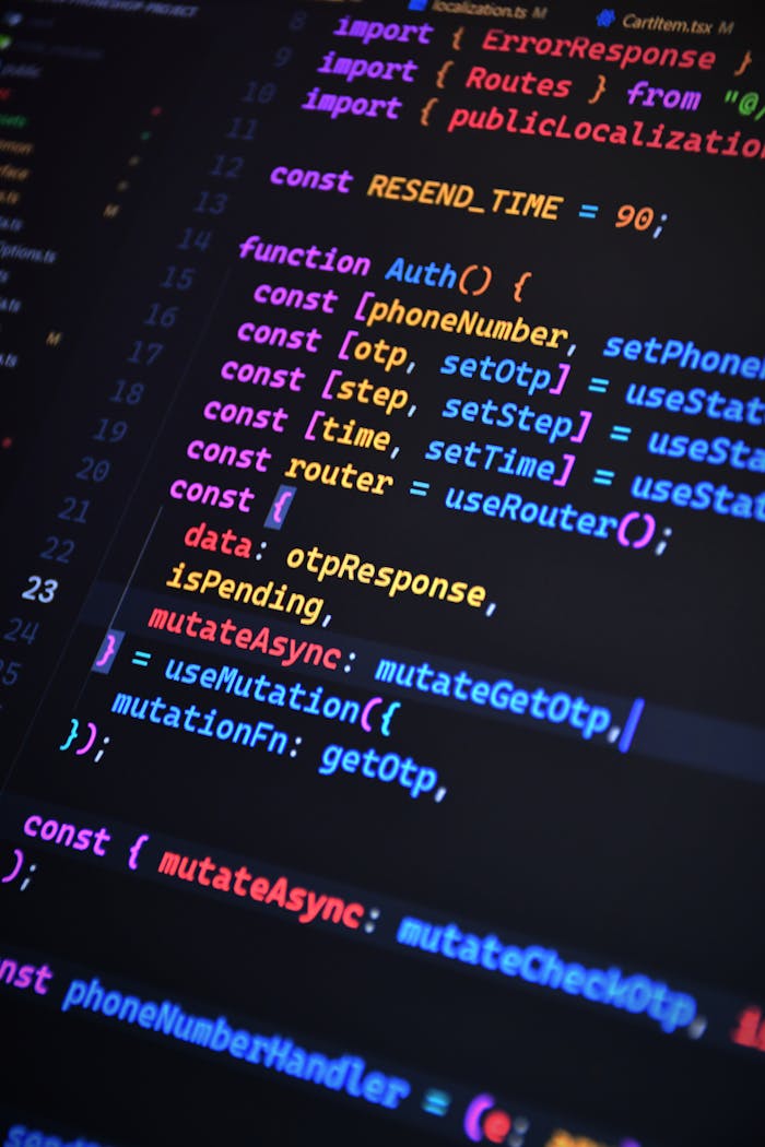 Crafting Captivating Headlines: Your awesome post title goes here Close-up of vibrant JavaScript code for web development with ReactJS and Tailwind CSS.